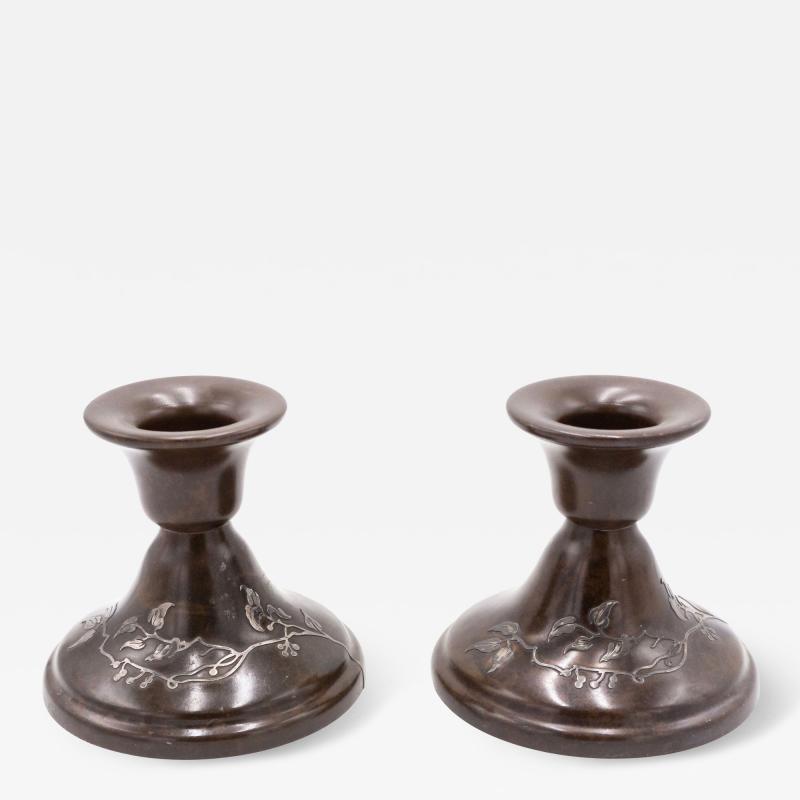Pair of American Mission Bronze Candlesticks