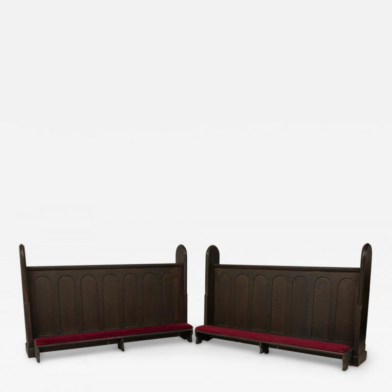 Pair of American Victorian Style Wooden Church Pew Kneelers