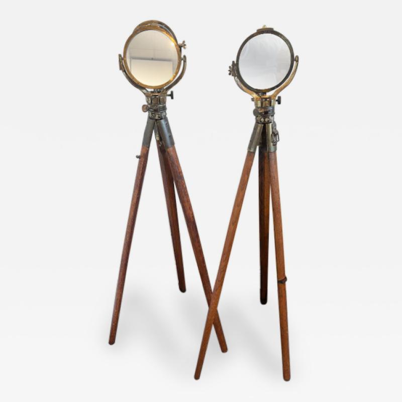 Pair of American heliograph reflector stands