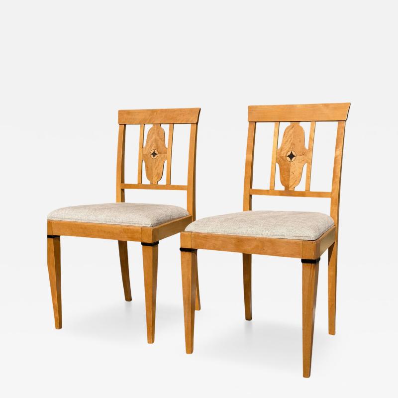 Pair of Antique Austrian Biedermeier Style Side Chairs