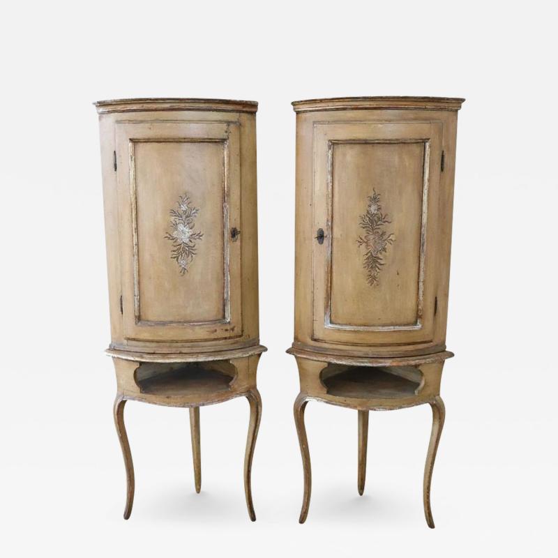 Pair of Antique Corner Cupboards of the Period Louis XV