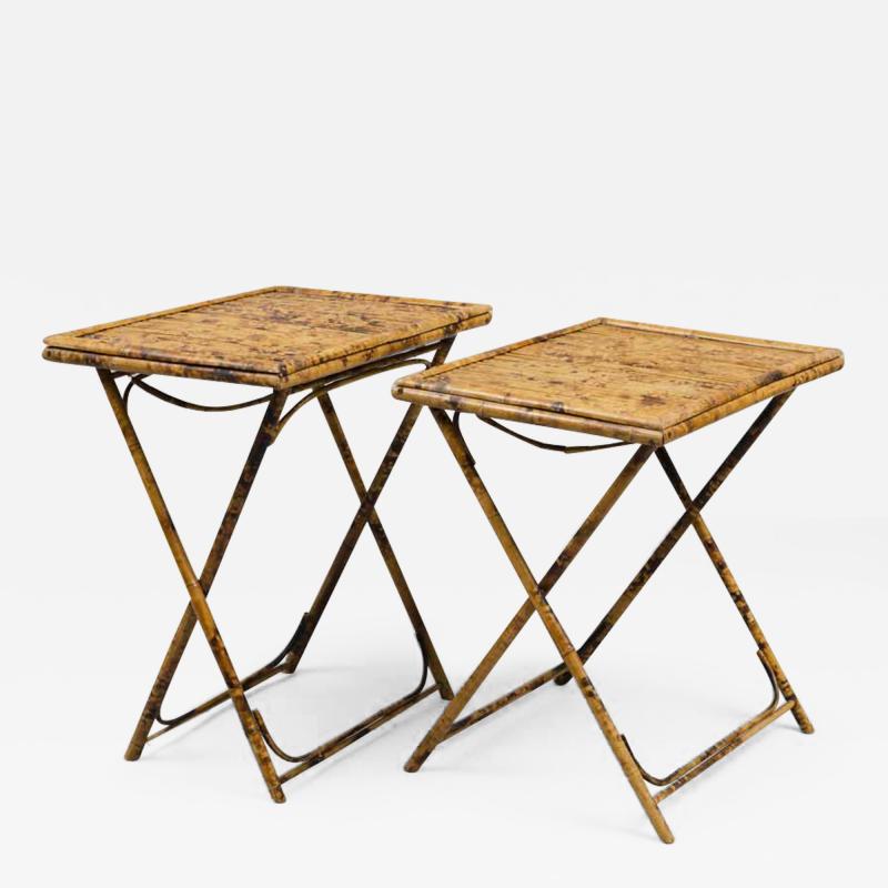 Pair of Antique English Bamboo Folding Tables