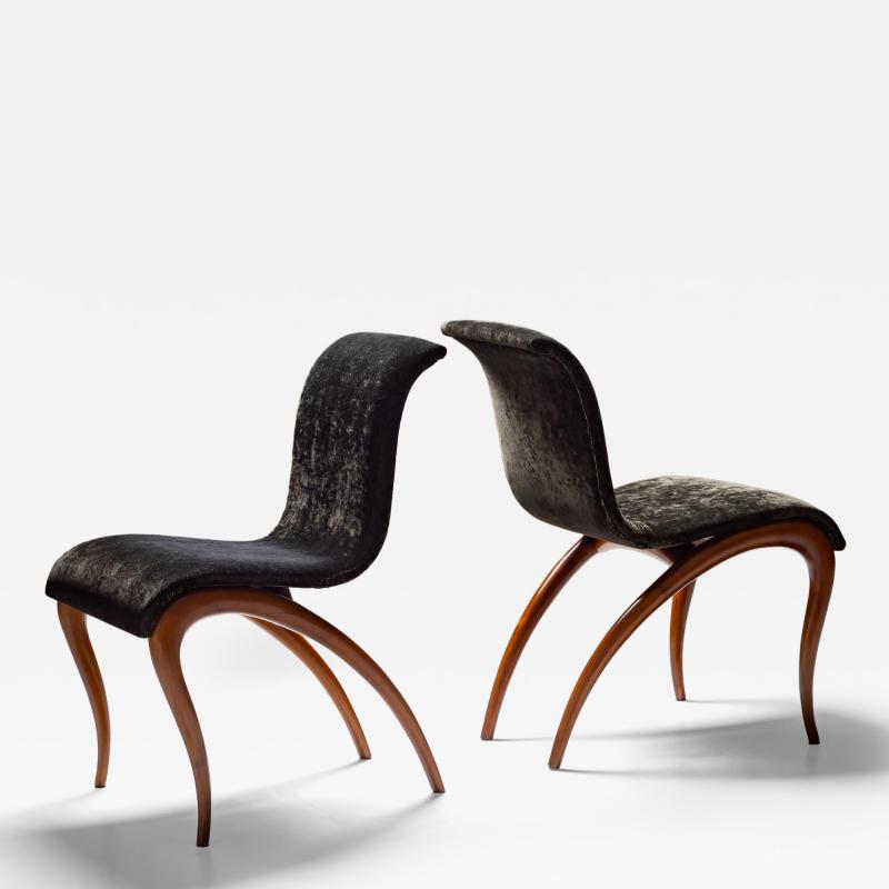 Pair of Anxie Dining Chairs by Maurizio Marconato Terry Zappa for Porada