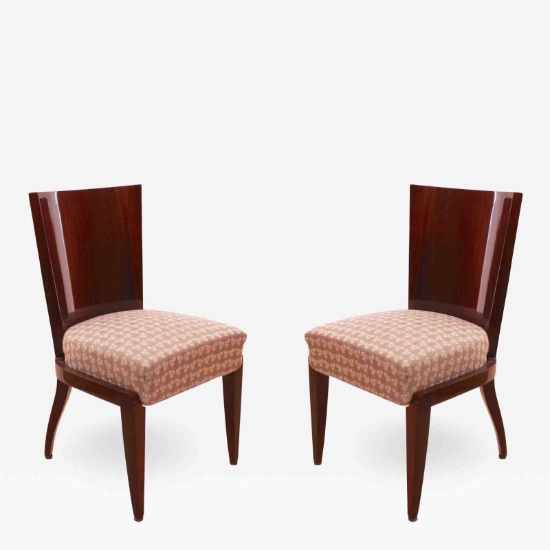 Pair of Art Deco Chairs Mahogany Veneer France circa 1930