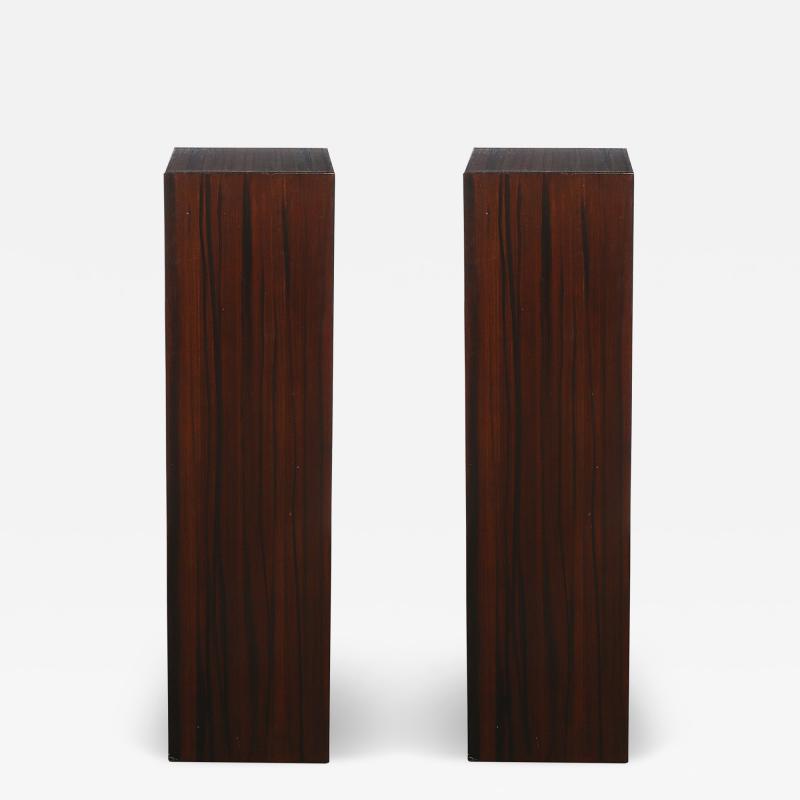 Pair of Art Deco Rectilinear Rosewood Pedestals