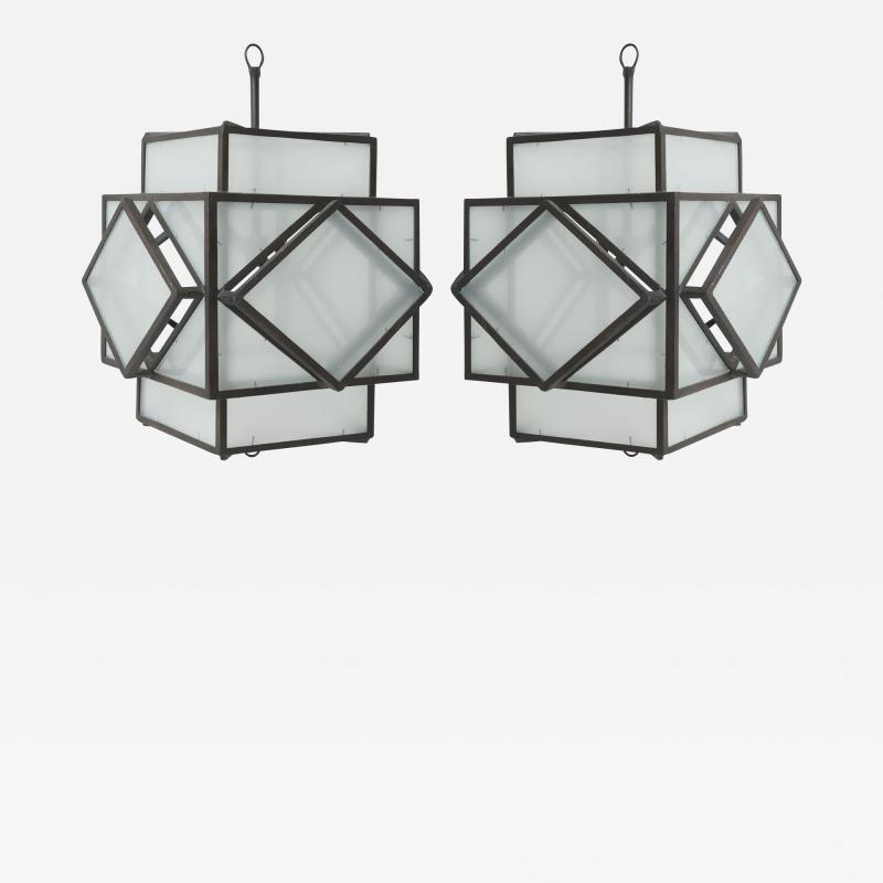 Pair of Art Deco Style Lanterns