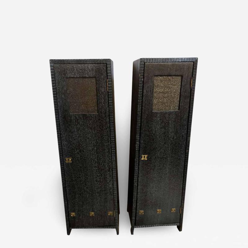 Pair of Art Deco Style Pedestal Cabinets Prov Christies NYC