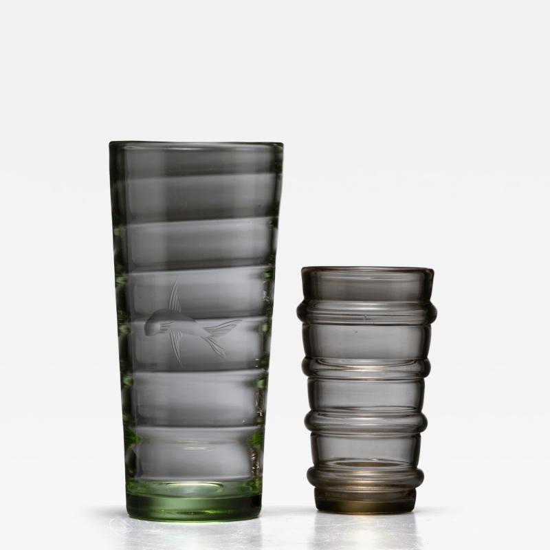 Pair of Art Deco glass vases