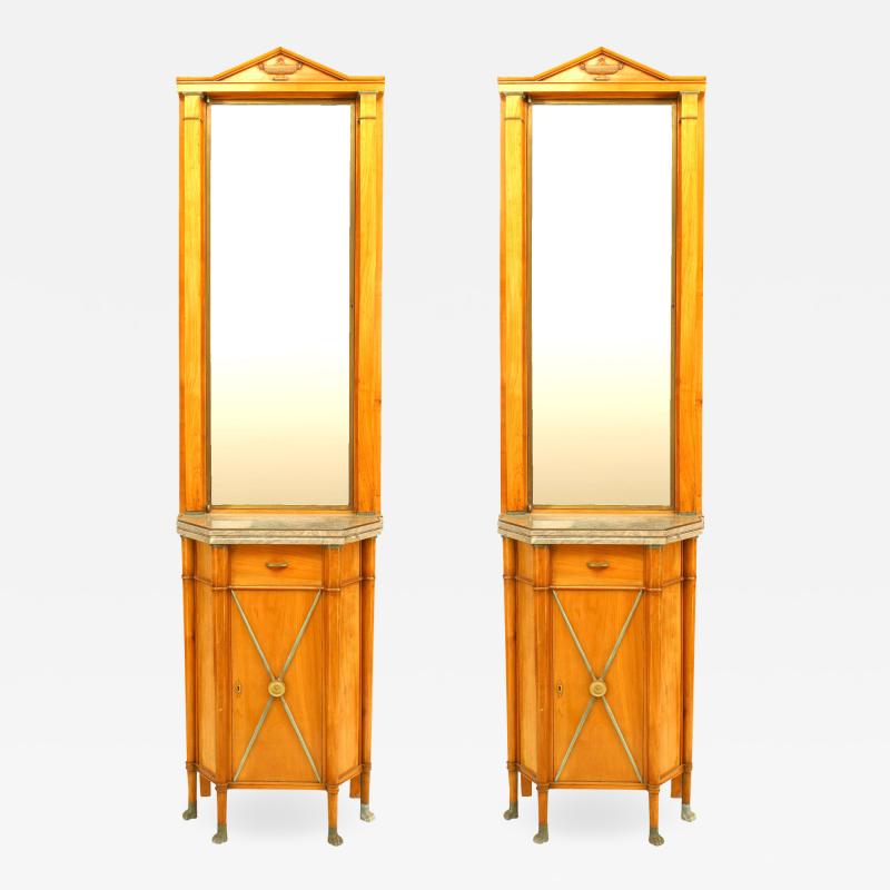 Pair of Austrian Biedermeier Maple Commodes