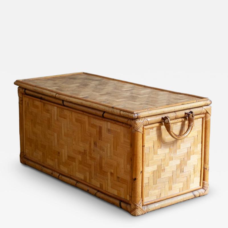 Pair of Bamboo Storage Trunks 1980s