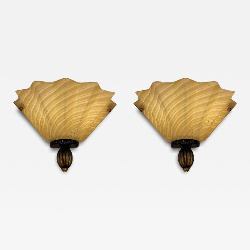 Pair of Beige Venetian Sconces