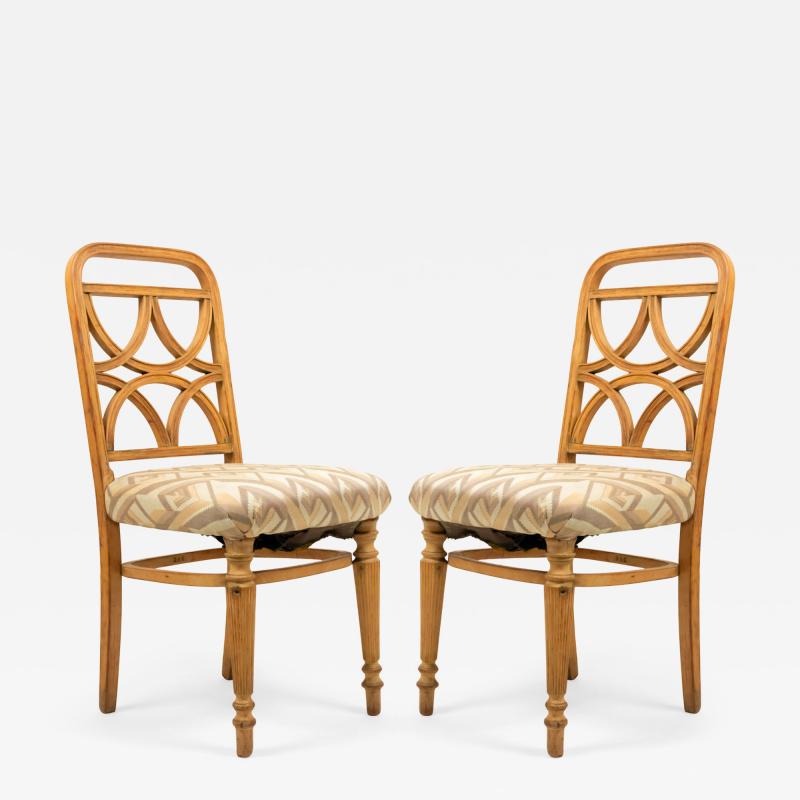Pair of Bentwood Art Deco Geometric Side Chairs
