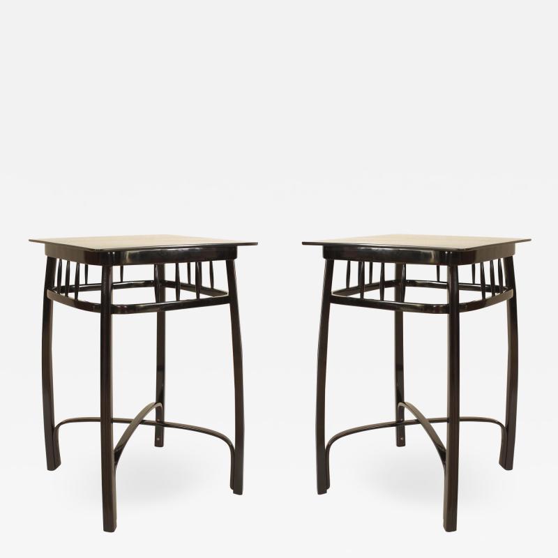 Pair of Bentwood Vienna Seccession Ebonized End Tables