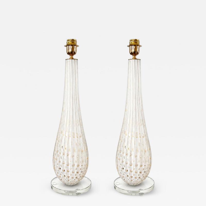 Pair of Bespoke Modern Murano Glass Table Lamps