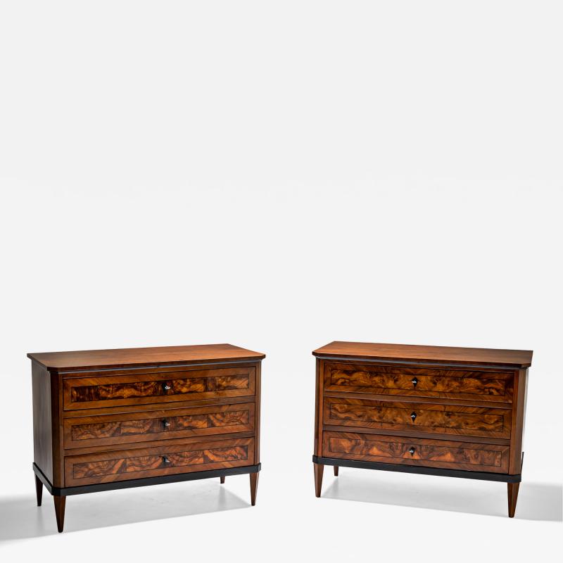 Pair of Biedermeier Chests of Drawers Italy 19th Century