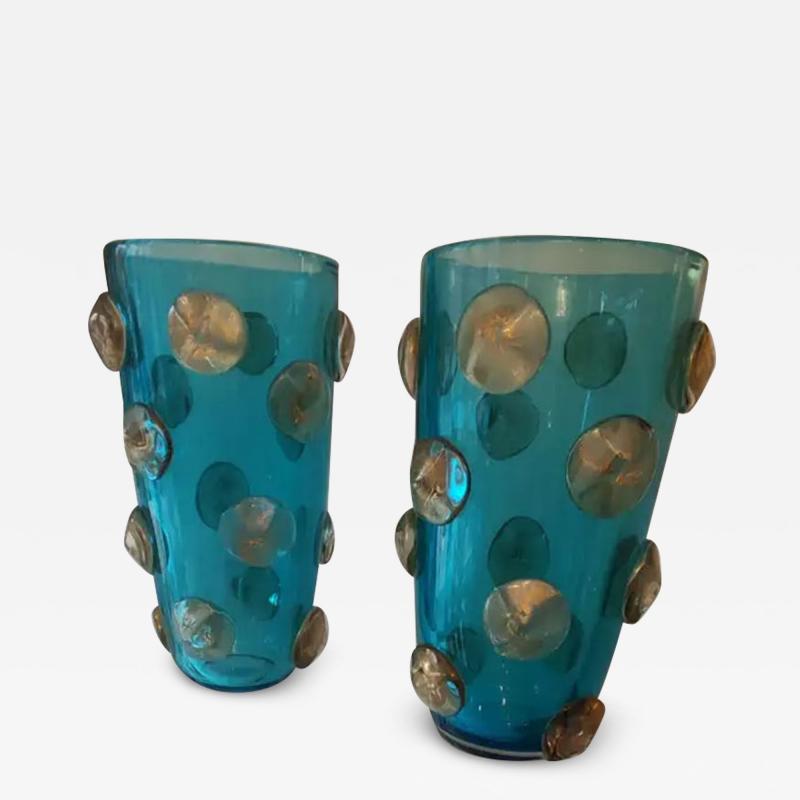 Pair of Blown Murano Glass Vase