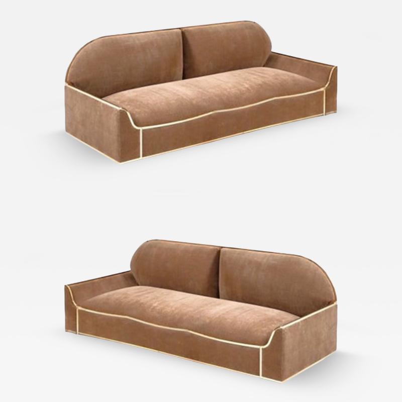 Pair of Brass Frame Sofas 1960