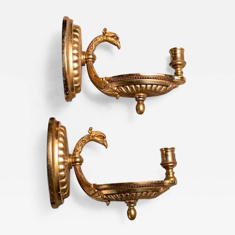 Pair of Brass Regency Style Candle Sconces
