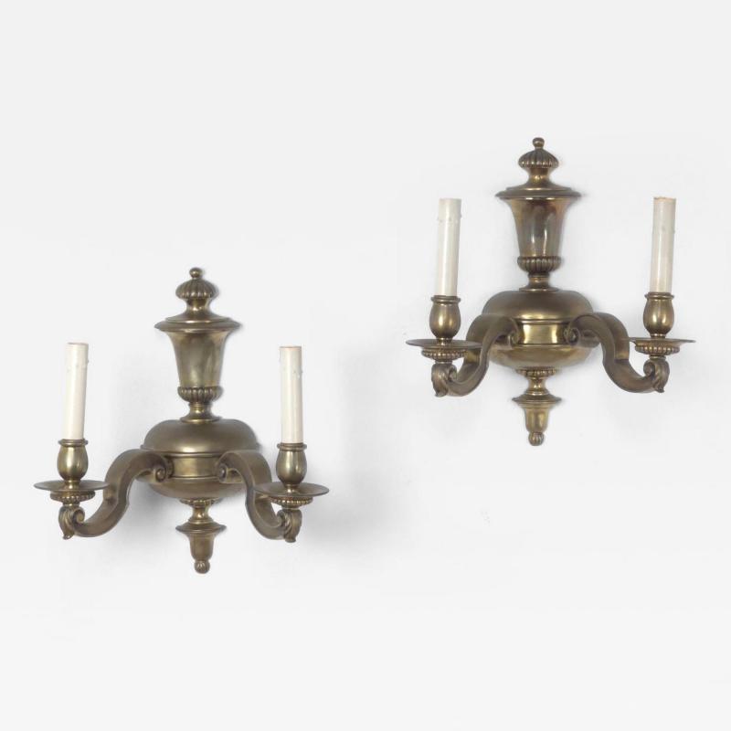 Pair of Brass Sconces U S A circa 1920