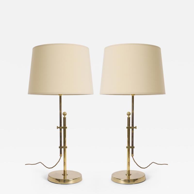 Pair of Brass Table Lamps by Bergboms