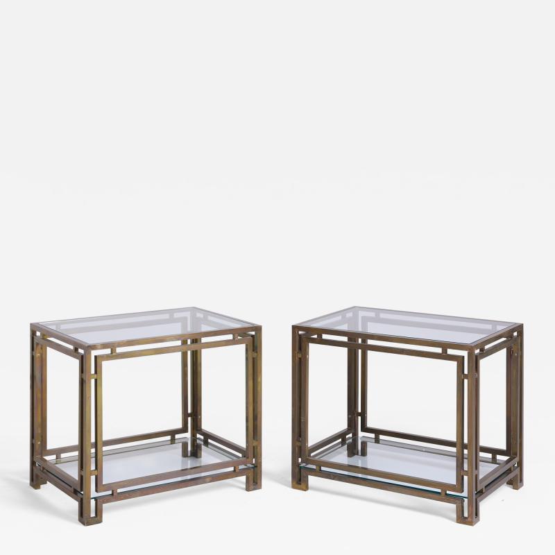 Pair of Brass and Glass Side Tables