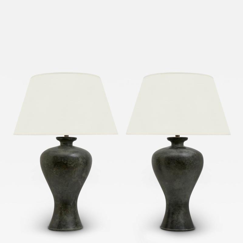 Pair of Bronze Urn Shaped Lamps