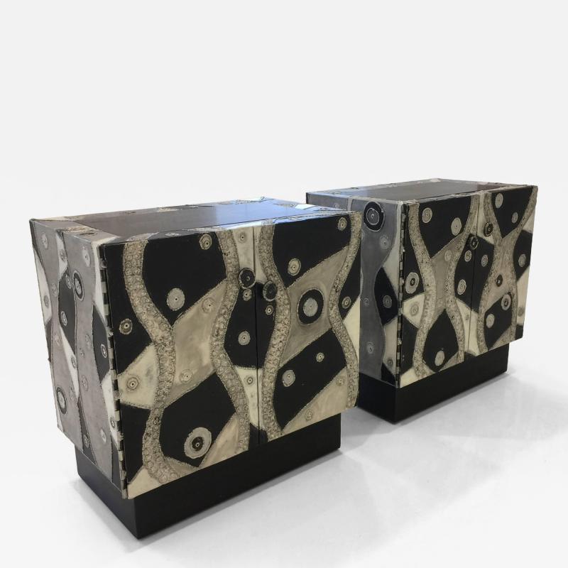 Pair of Brutal Soldered Aluminum Cabinets
