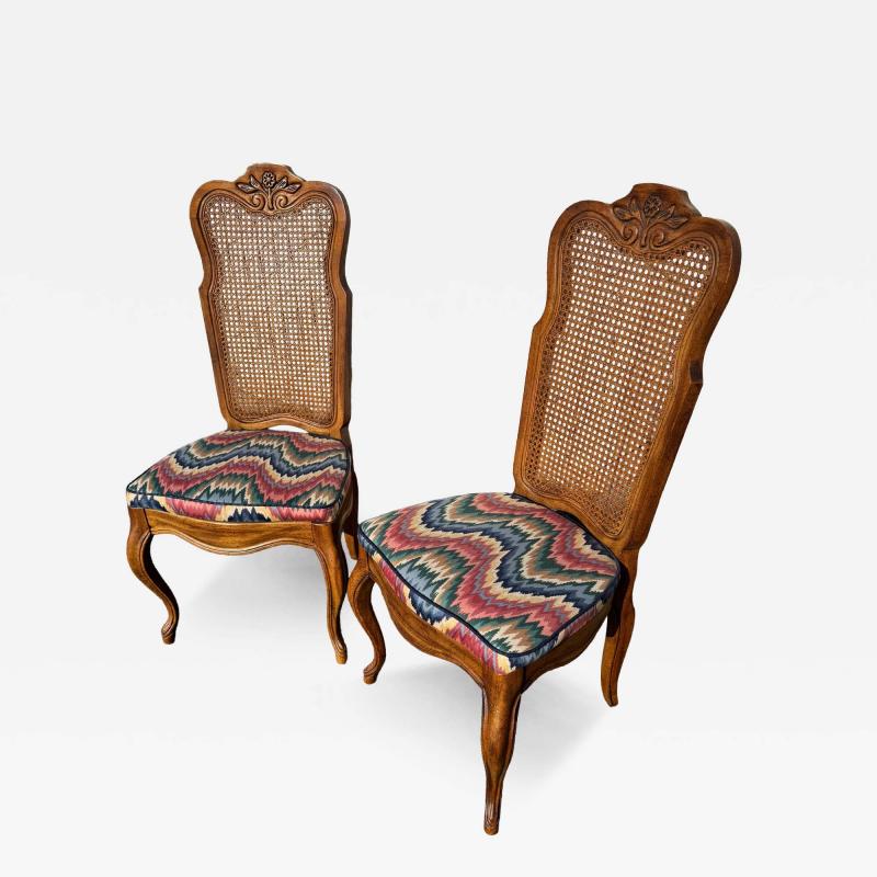 Pair of Cane Back French Provincial Side Chairs