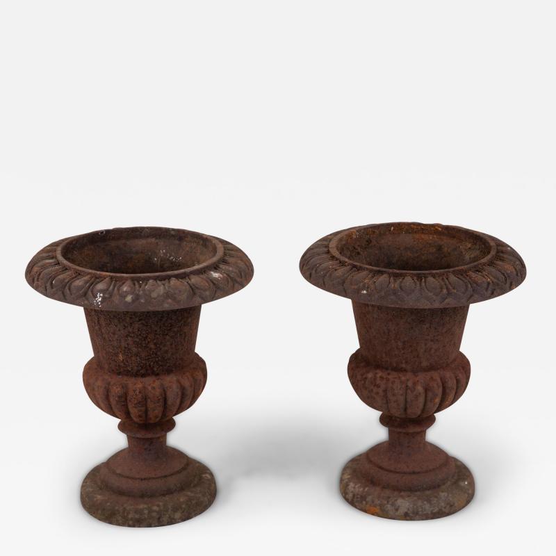 Pair of Cast Iron Urns French 19th Century