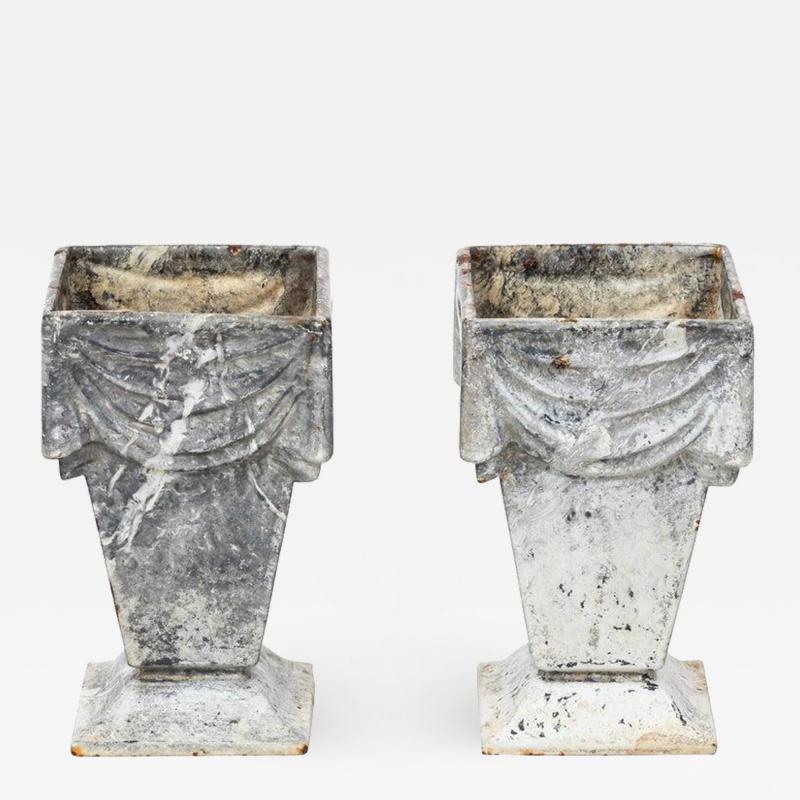 Pair of Cast Iron Vases
