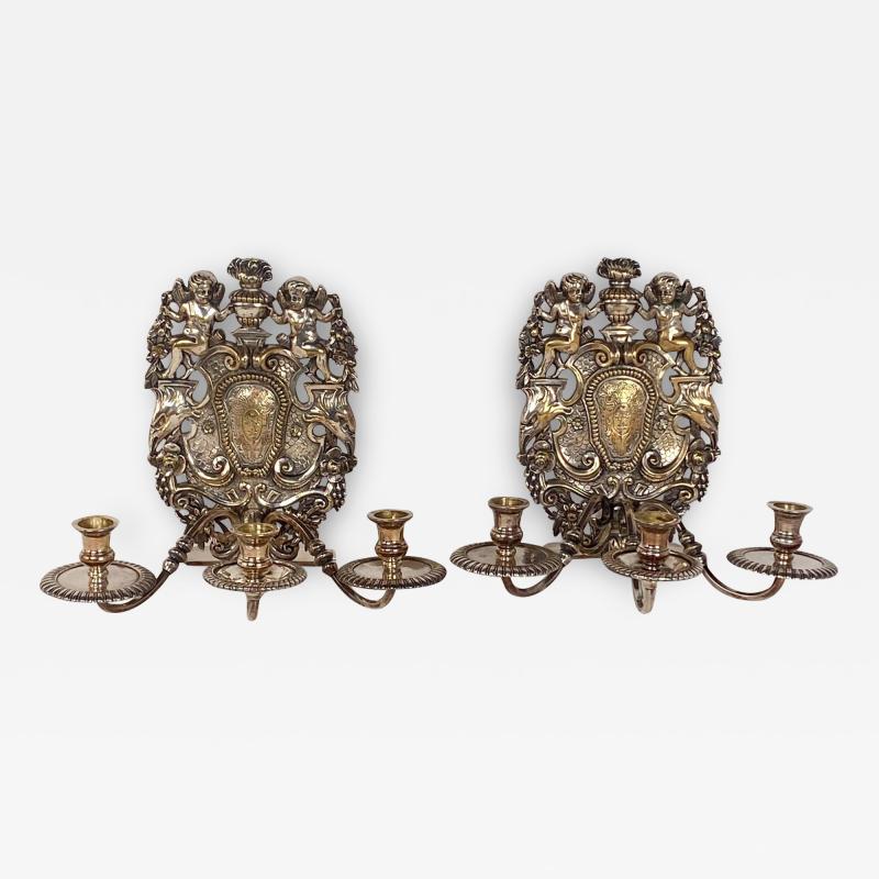 Pair of Charles I Style Sconces England circa 1850