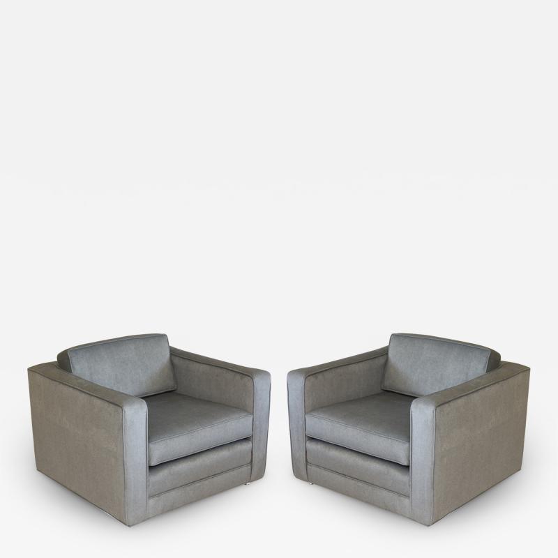 Pair of Charles Pfister Cube Lounge Chairs for Knoll