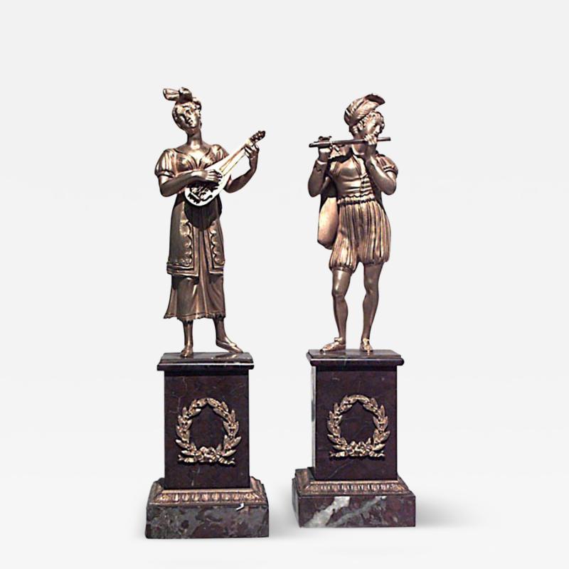 Pair of Charles X Bronze Dore Musicians