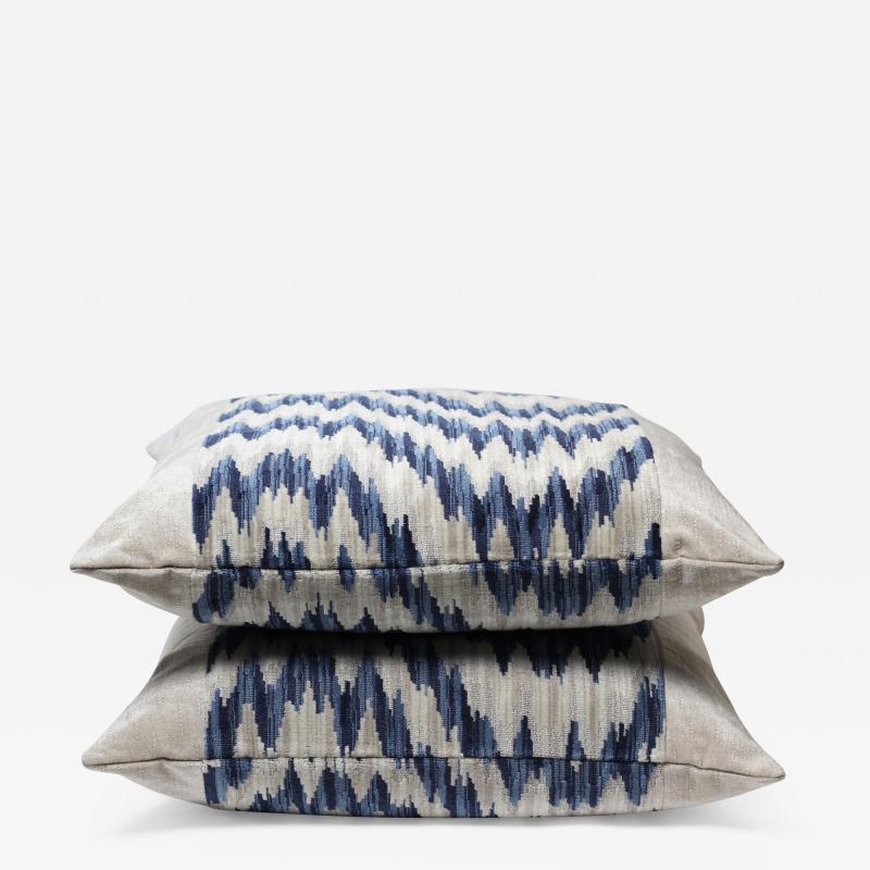 Pair of Chenille Zig Zag Pattern Pillows 2021 United States