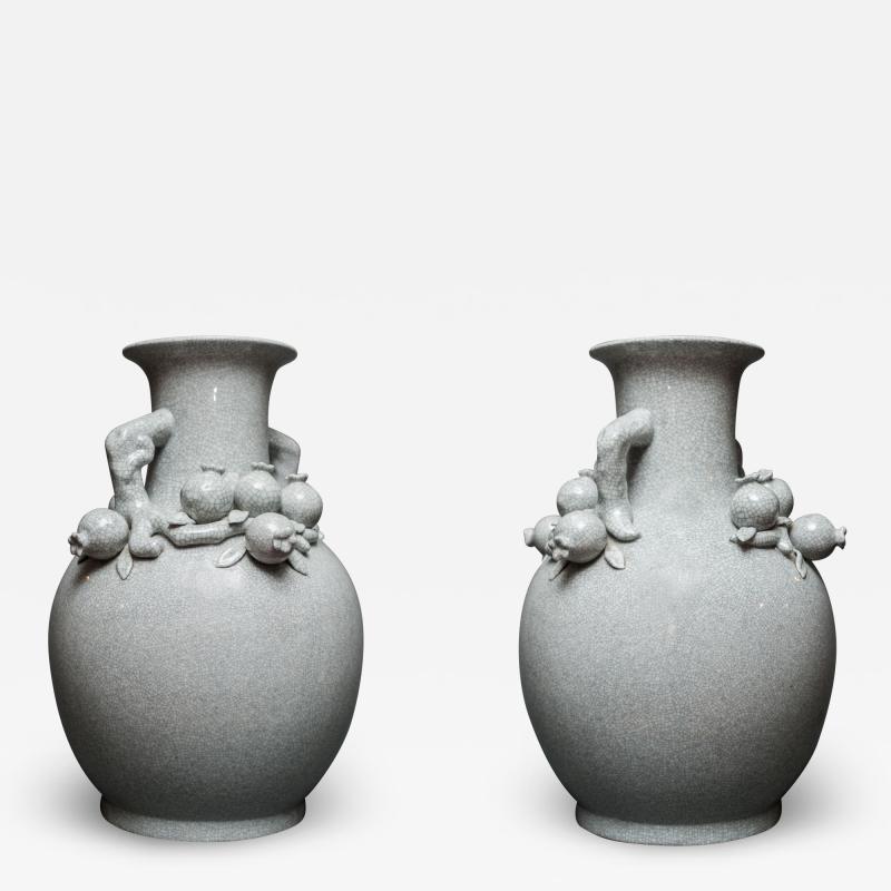 Pair of Chinese Pomegranate Vases