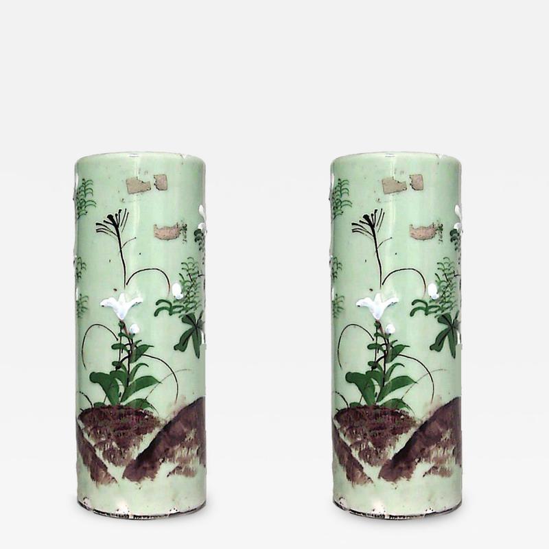 Pair of Chinese Style Celadon Porcelain Vases