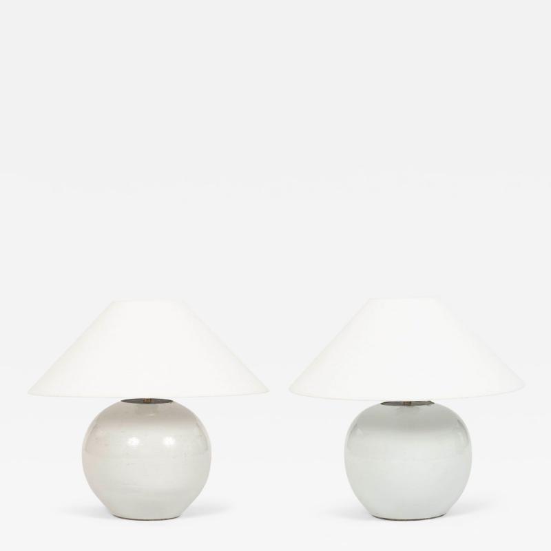 Pair of Chinese White Ginger Jar Lamps