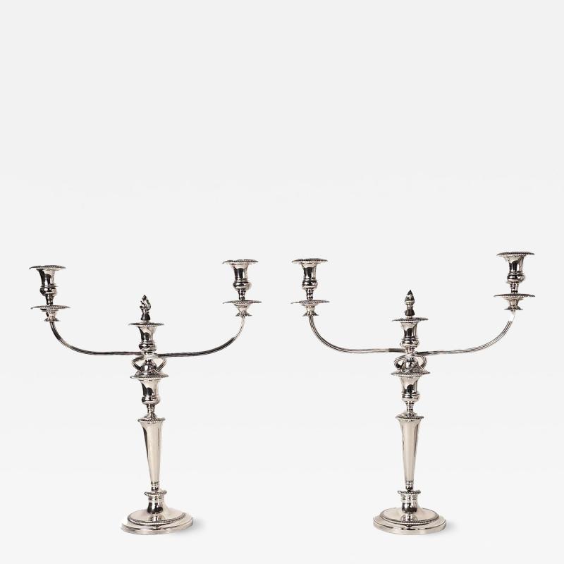 Pair of Classic Georgian Silver Plated Two Arm Candelabra circa 1880