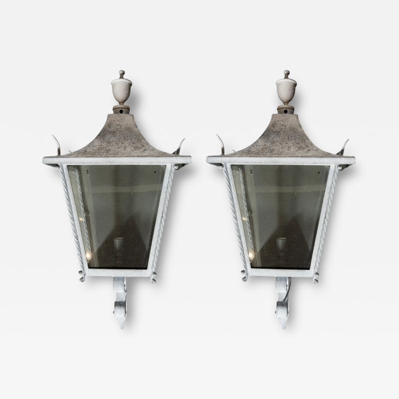 Pair of Classical Style Exterior Wall Lanterns