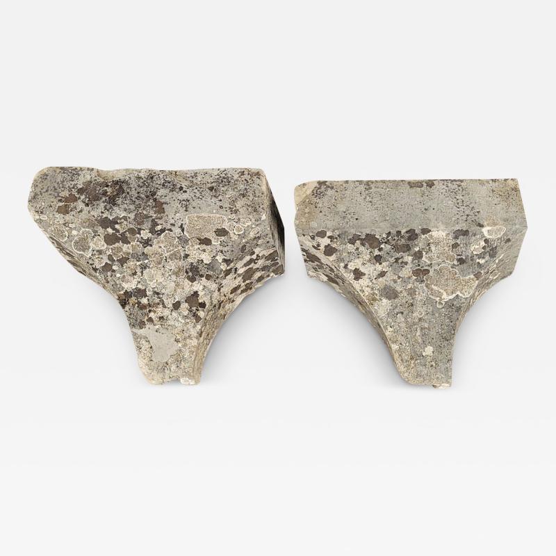 Pair of Coade Stone Weathered Brackets England 18th or 19th century