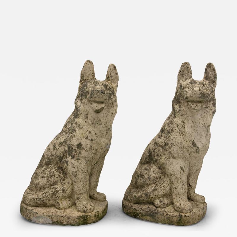 Pair of Concrete Shepherd Dogs English mid 20th Century