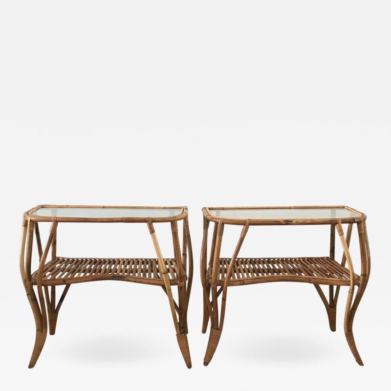 Pair of Consoles in Bamboo