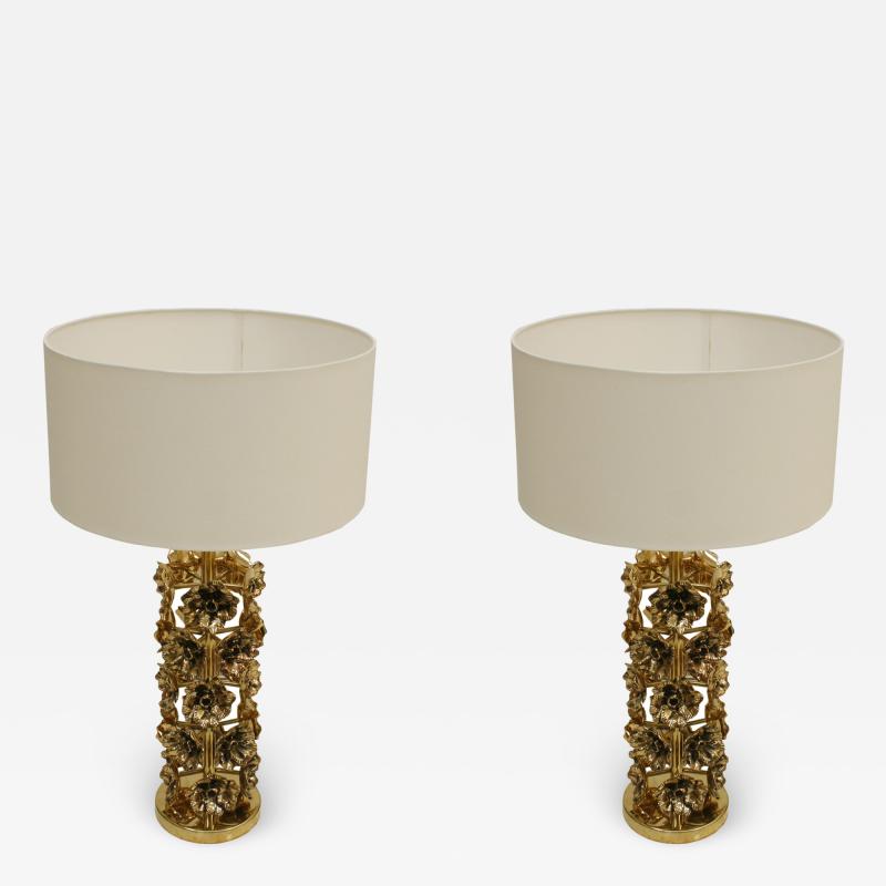 Pair of Contemporary Italian Brass Table Lamps