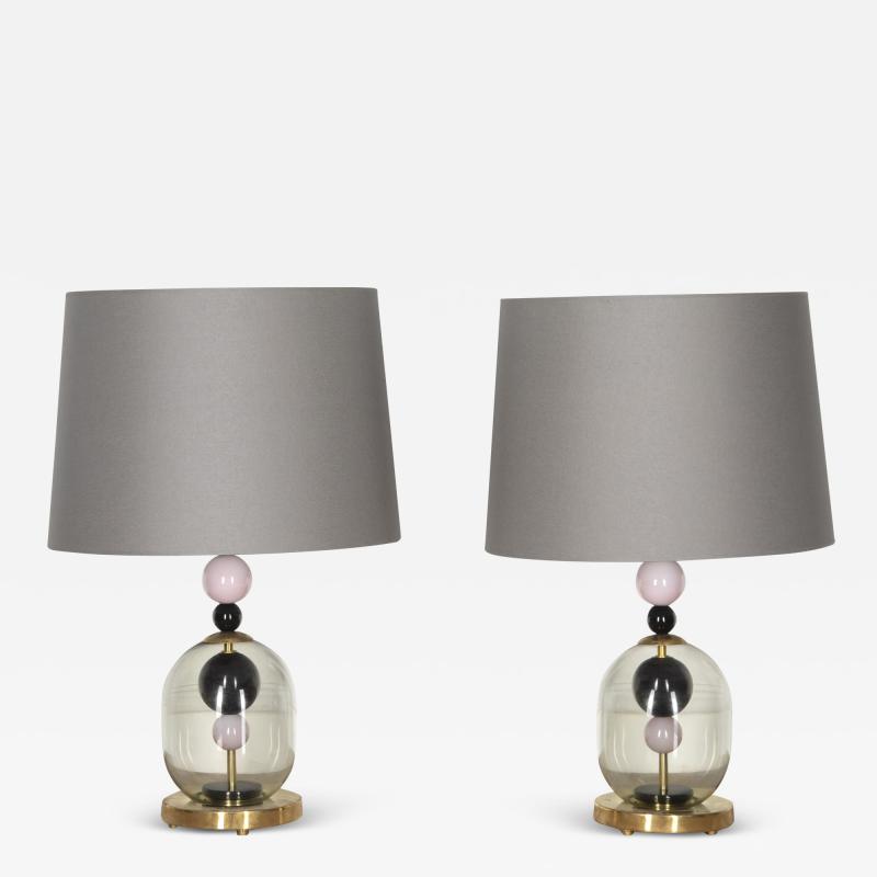 Pair of Contemporary Italian Murano Table Lamps