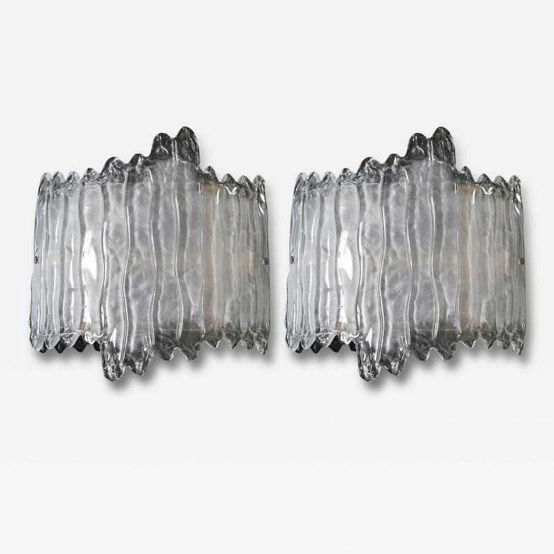 Pair of Curved Murano Wall Lights