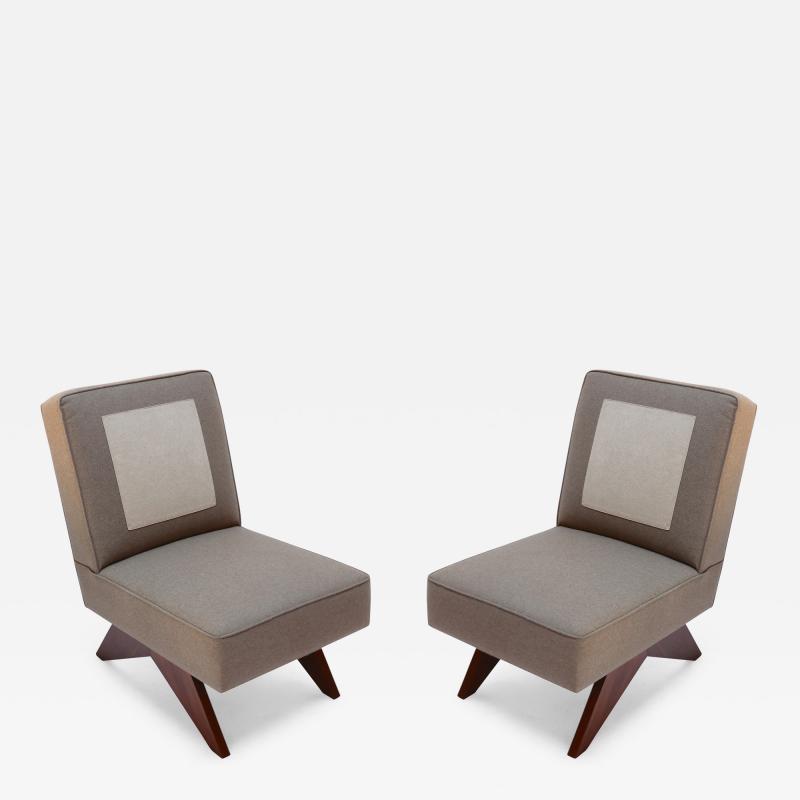 Pair of Custom Club Slipper Chairs