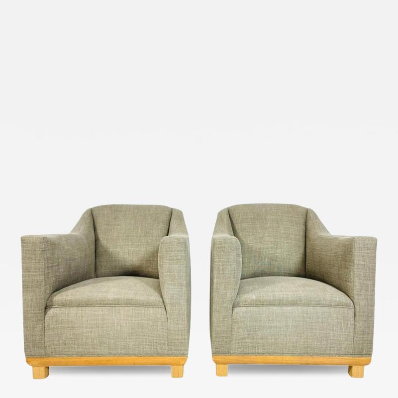 Pair of Custom Lounge Chairs Made in USA Circa 1960s