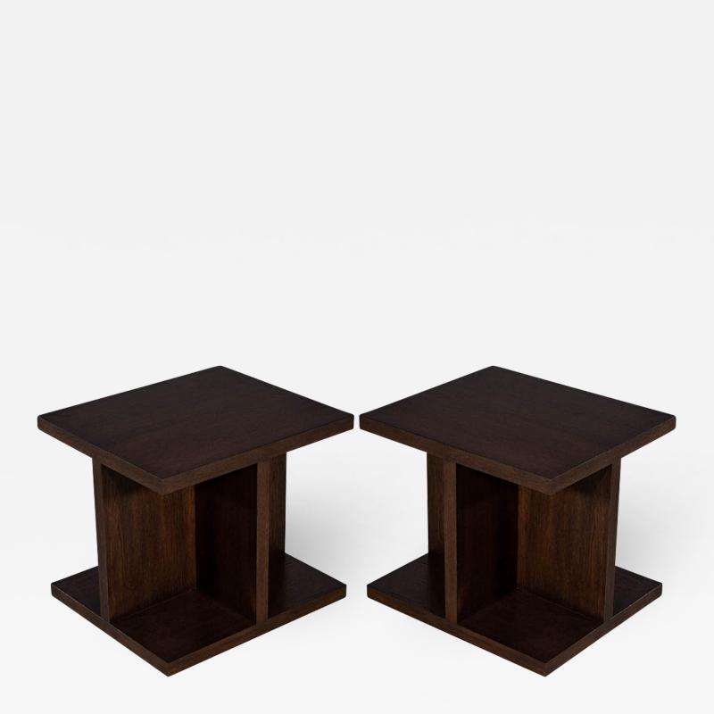 Pair of Custom Modern Geometric End Tables