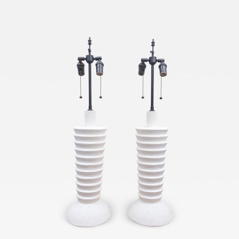 Pair of Custom Plaster Luc Lamps