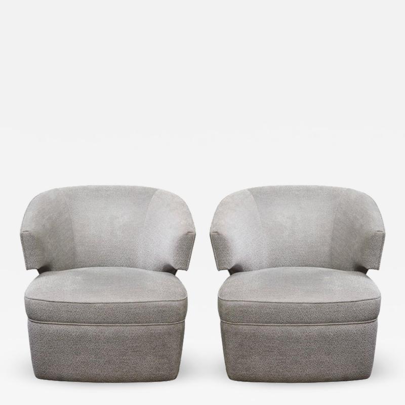 Pair of Custom Short Arm Swivel Tub Chairs
